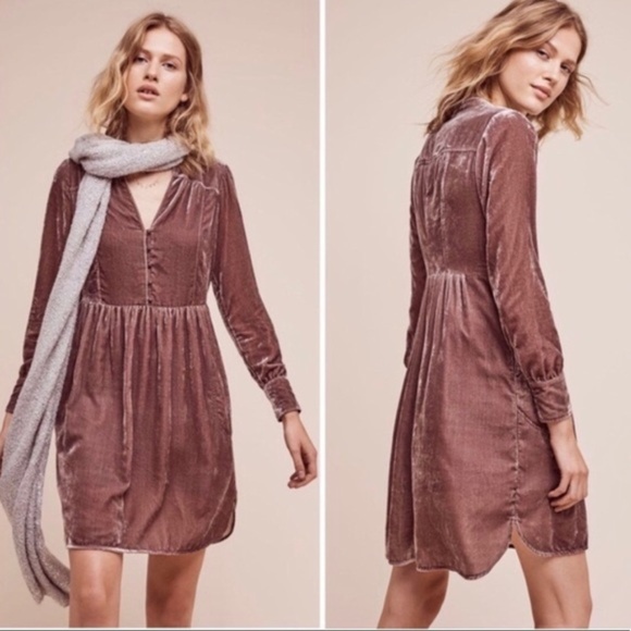 Anthropologie Dresses & Skirts - Anthropologie Holding Horses Velvet Shirt Dress